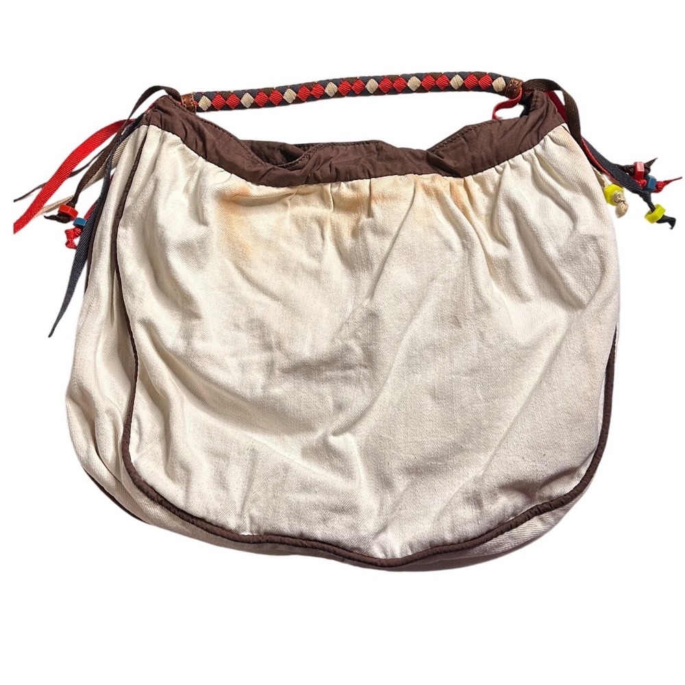 FLAWED MARC BY MARC JACOBS Pirate Girl Graphic Canvas Hobo Bag Tote Braided - Picture 3 of 7